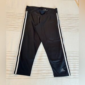 Adidas Black Leggings with White Stripes